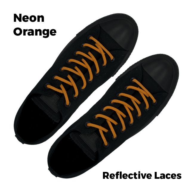 Reflective Shoelaces Round Fluro Orange 100 cm - Ø5mm Dash