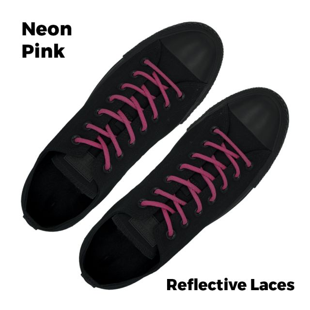 Reflective Shoelaces Round Neon Pink 100 cm - Ø5mm Dash