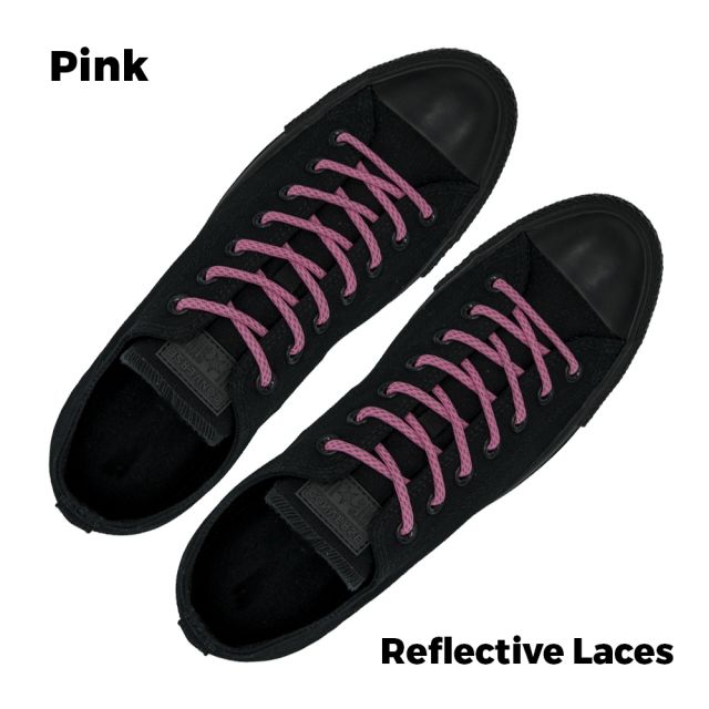 Reflective Shoelaces Round Pink 100 cm - Ø5mm Dash