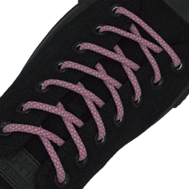 Reflective Shoelaces Round Pink 160 cm - Ø5mm Cross