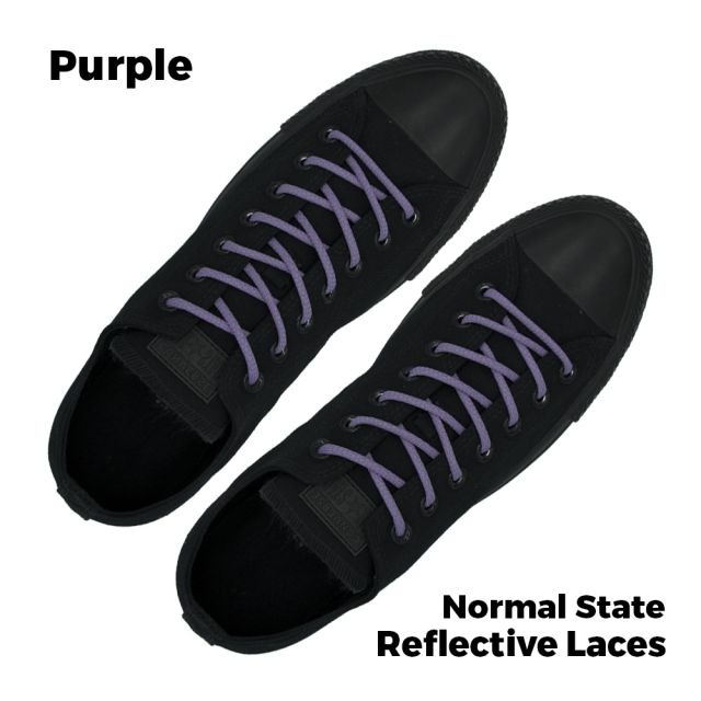 Reflective Shoelaces Round Purple 100 cm - Ø5mm Cross