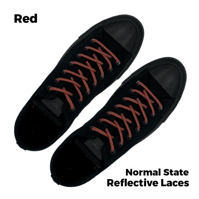 Reflective Shoelaces Round Red 100 cm - Ø5mm Cross