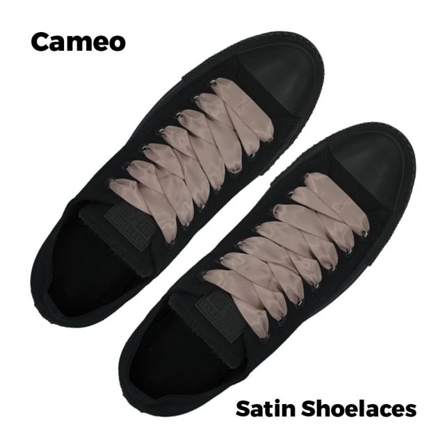 Satin Ribbon Shoelaces Flat Cameo - 100cm Length - 2cm Width