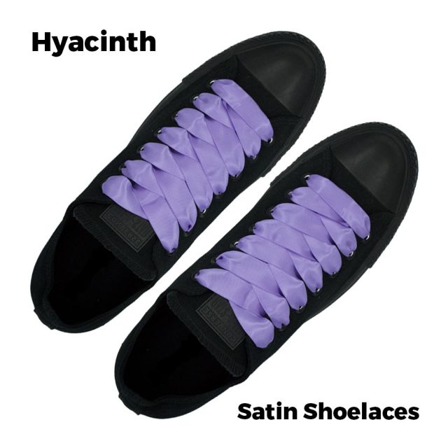 Satin Ribbon Shoelaces Flat Hyacinth - 100cm Length - 2cm Width