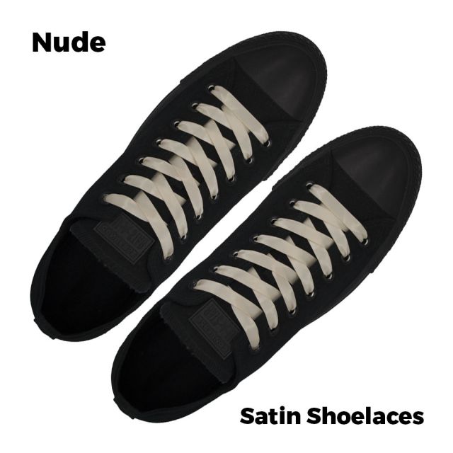 Satin Ribbon Shoelaces Flat Nude - 100cm Length - 1cm Width