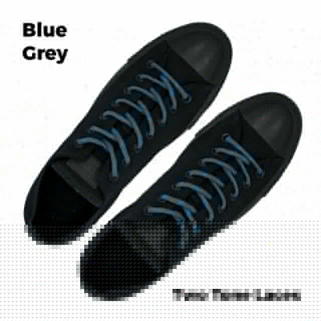 Two Tone Bootlace Shoelace Blue Grey 100cm