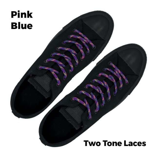 Two Tone Bootlace Shoelace Pink Blue 100cm