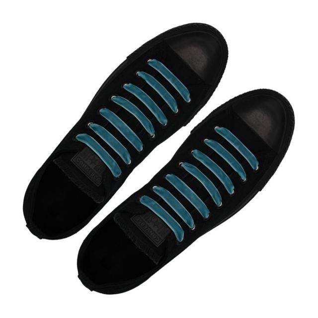 Velvet Ribbon Shoelaces - Turquoise L: 80cm W: 1cm oFashion
