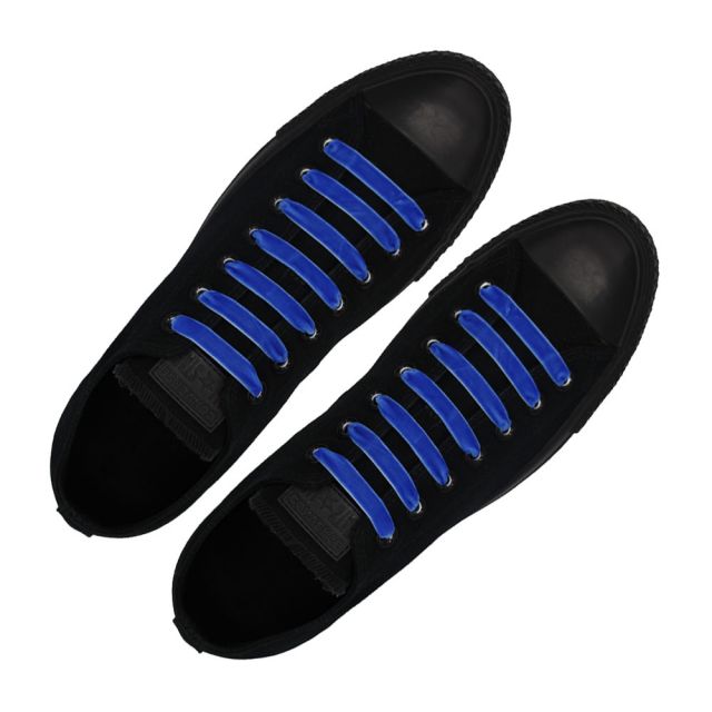 Velvet Ribbon Shoelaces - Blue L: 80cm W: 1cm oFashion