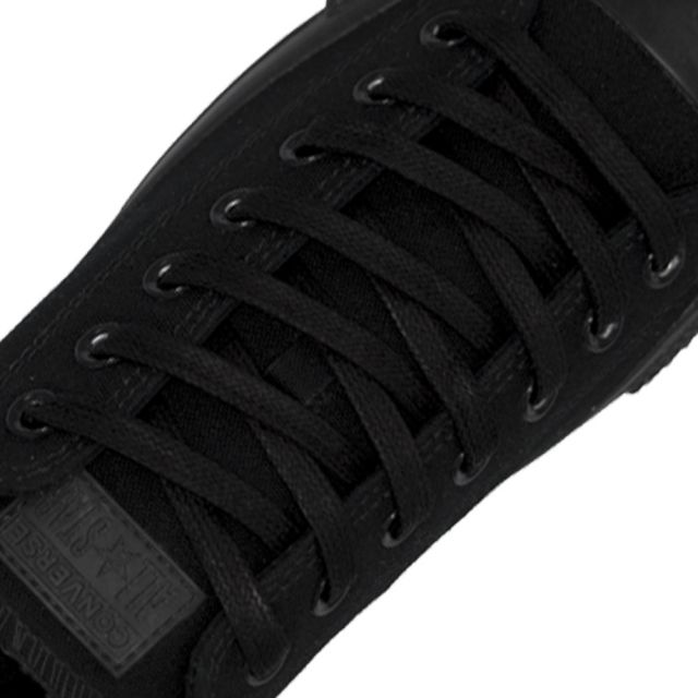 Length: 60cm | Width: 7mm | Flat Black Wax Shoelace