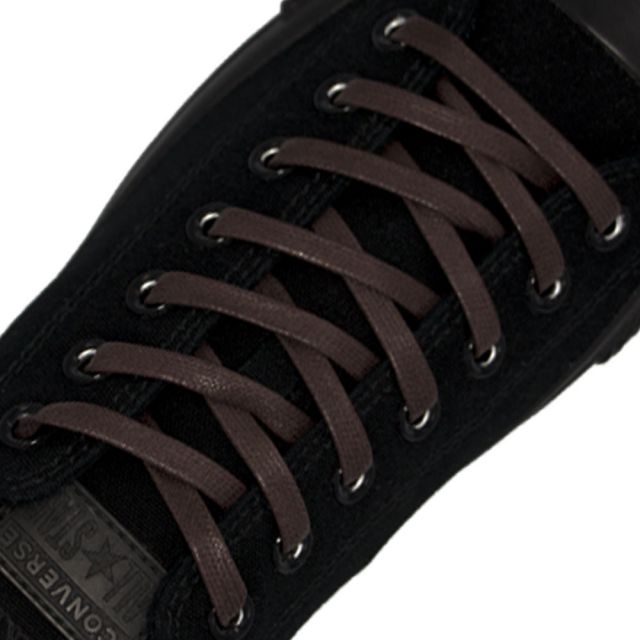 Waxed Cotton Boot Sneaker Shoelaces - Dark Brown 180cm Flat