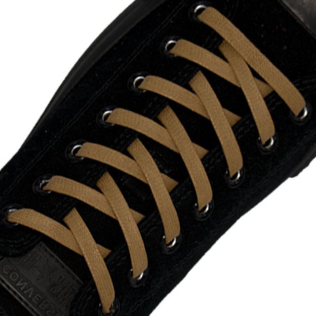 Waxed Cotton Boots Sneaker Casual Shoelaces - Light Brown 120cm Round Strings