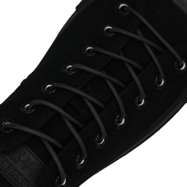 Waxed Cotton Dress Shoelaces - Dark Grey 60cm Length 3mm Round