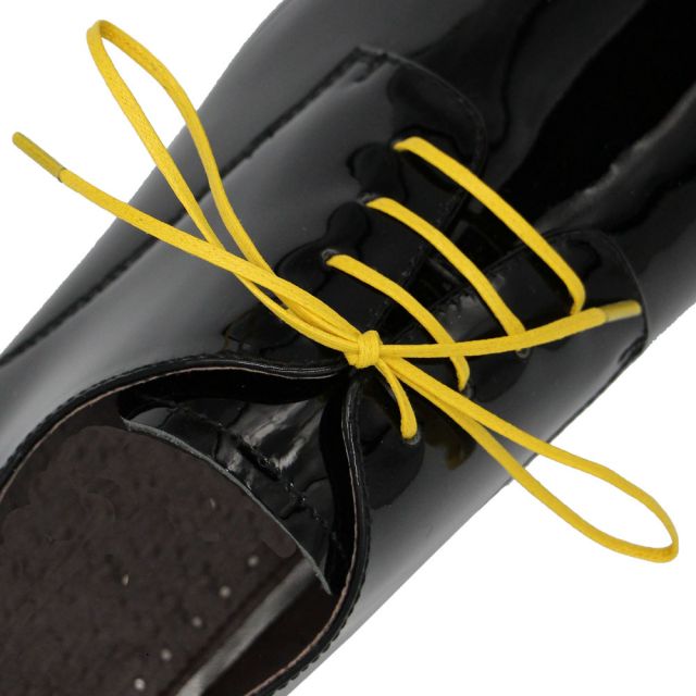 Length: 60cm | Width: 3mm | Flat Yellow Wax Shoelace