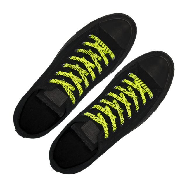 Spotted Shoelace - Yellow with Black Spots Flat Length 120 cm Width 1cm