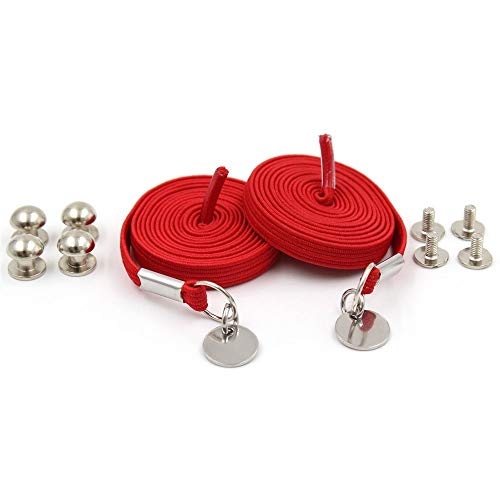 Red Loop Flat Elastic No Tie Shoelaces