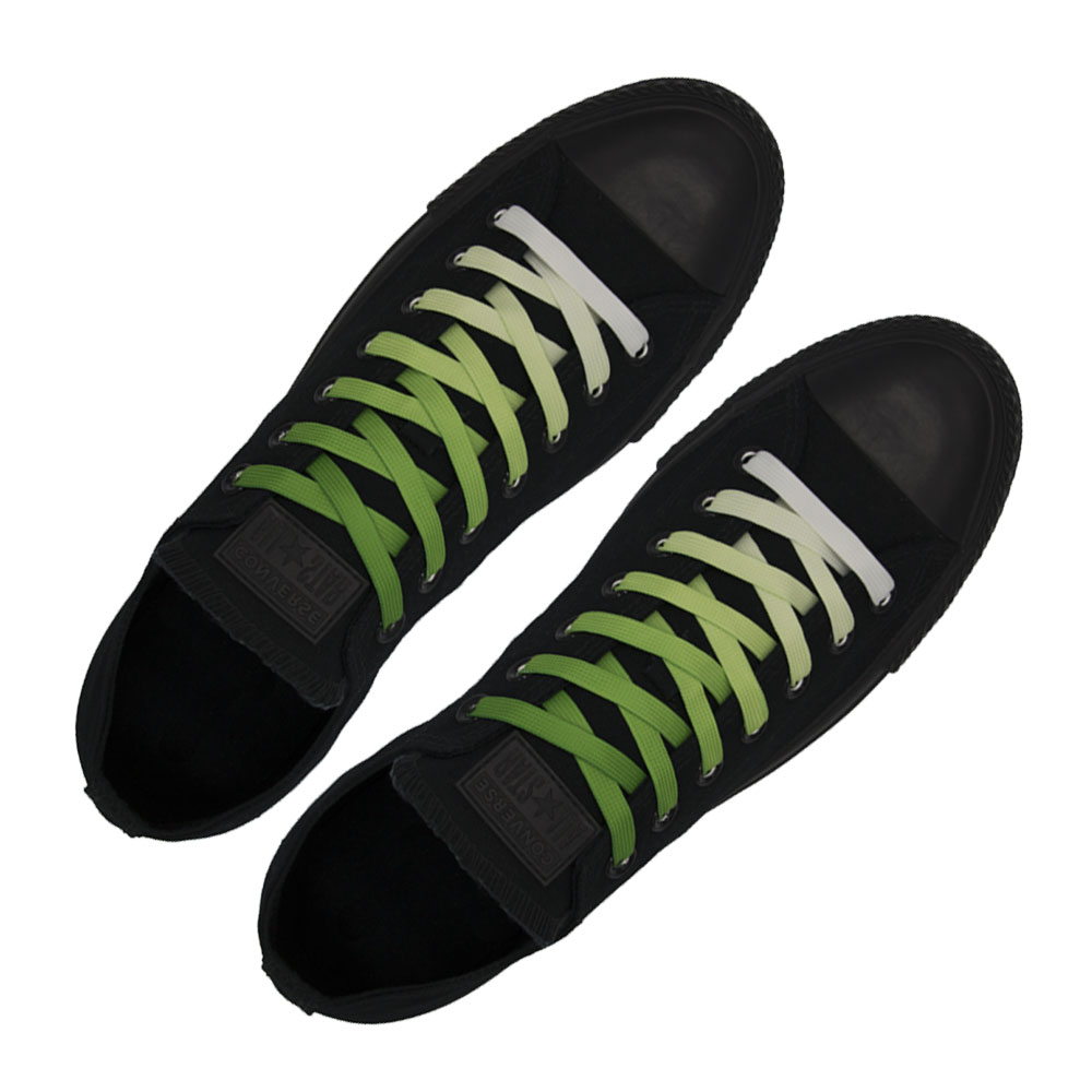 Length&#x3A;&#x20;110cm&#x20;&#x7C;&#x20;Width&#x3A;&#x20;10mm&#x20;&#x7C;&#x20;Green&#x20;Faded&#x20;Shoelace&#x20;Flat