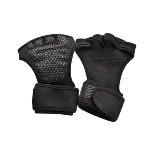 Black weight lifting gym gloves with wrist support for training — oFashion