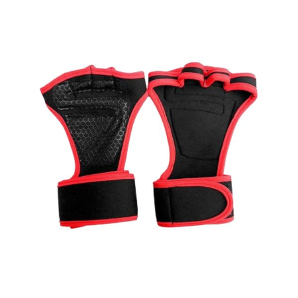 Red weight lifting gym gloves with wrist support for training — oFashion