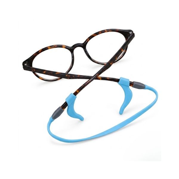 Light blue kids glasses lanyard with ear hooks for secure eyewear — oFashion