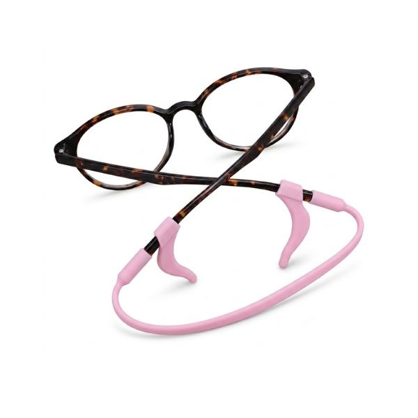 Pink kids glasses lanyard with ear hooks for secure eyewear — oFashion