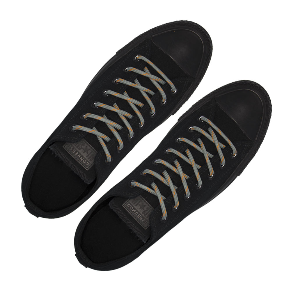 Grey&#x20;Orange&#x20;Round&#x20;Spotted&#x20;Shoelace