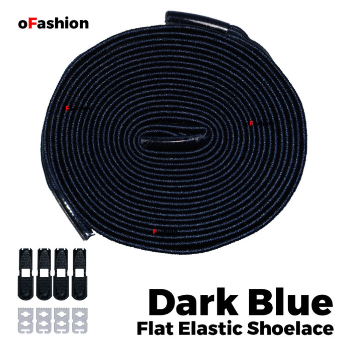 oFashion Flat Elastic No Tie Shoelaces - Dark Blue