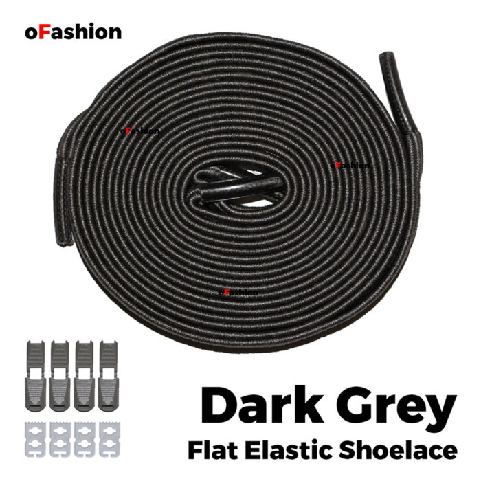 oFashion Flat Elastic No Tie Shoelaces - Dark Grey