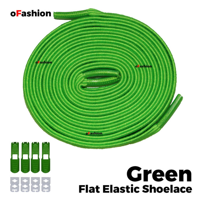 oFashion Flat Elastic No Tie Shoelaces - Green