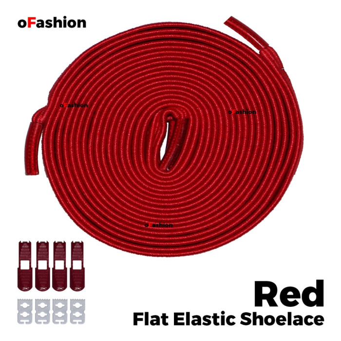 oFashion Flat Elastic No Tie Shoelaces - Red