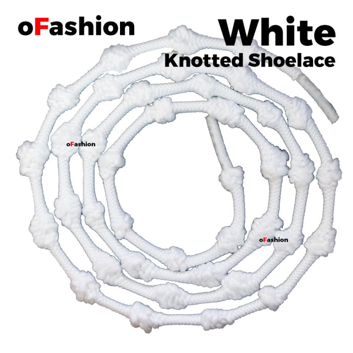 oFashion Knotted No Tie Shoelaces - White