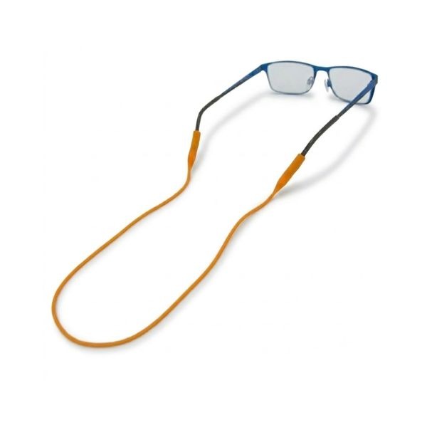 Orange silicone spectacle lanyard attached to glasses — oFashion
