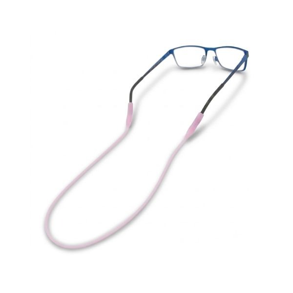 Pink silicone spectacle lanyard attached to glasses — oFashion
