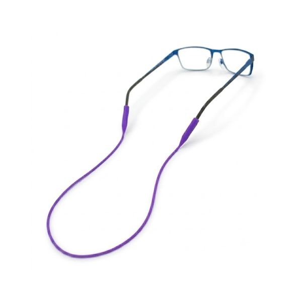 Purple silicone spectacle lanyard attached to glasses — oFashion