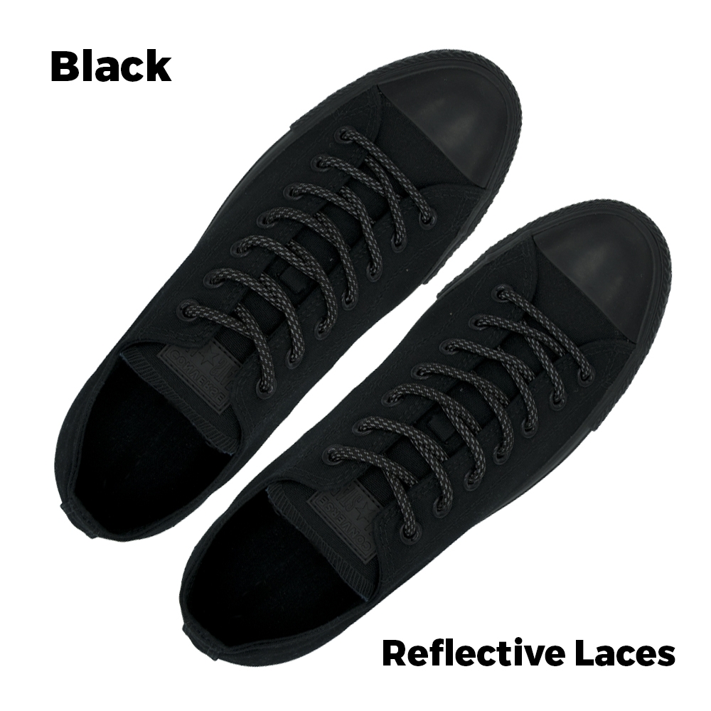 Reflective&#x20;Shoelaces&#x20;Round&#x20;Black&#x20;100&#x20;cm&#x20;-&#x20;&#xD8;5mm&#x20;Dash