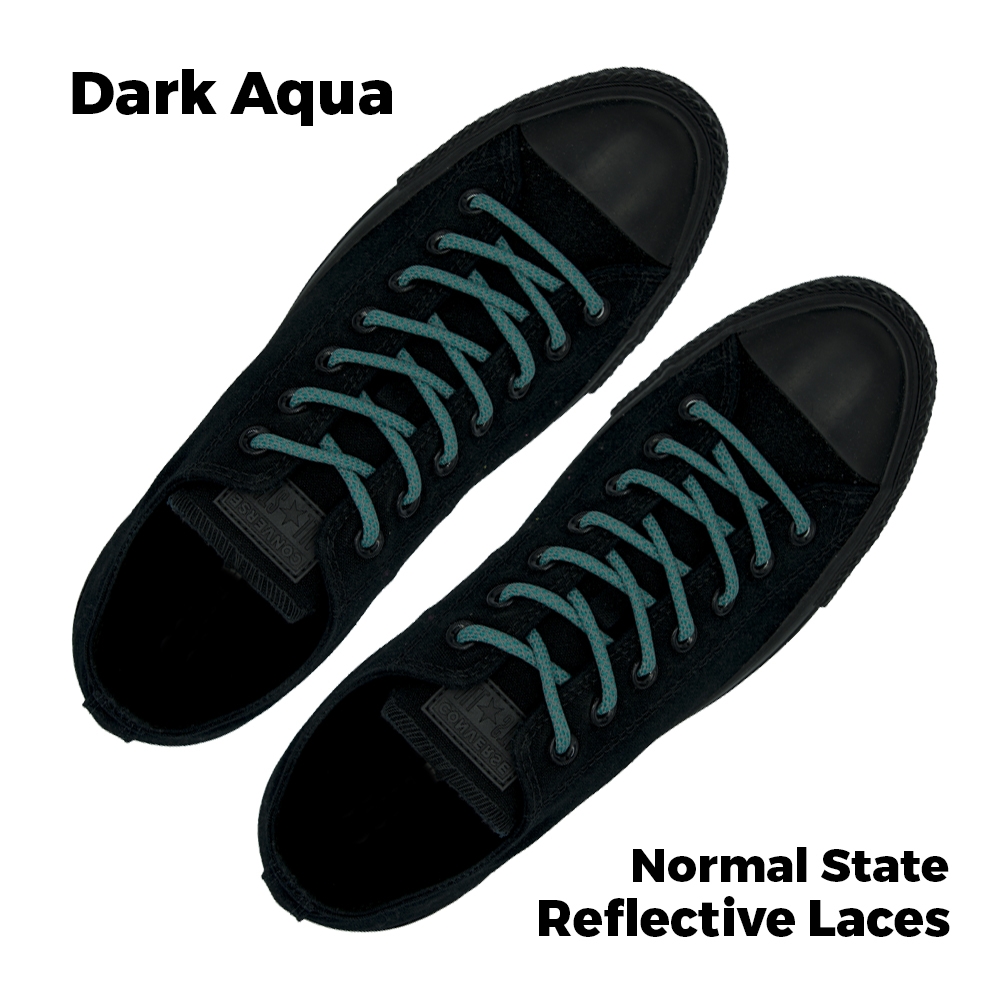 Reflective&#x20;Shoelaces&#x20;Round&#x20;Dark&#x20;Aqua&#x20;100&#x20;cm&#x20;-&#x20;&#xD8;5mm&#x20;Cross