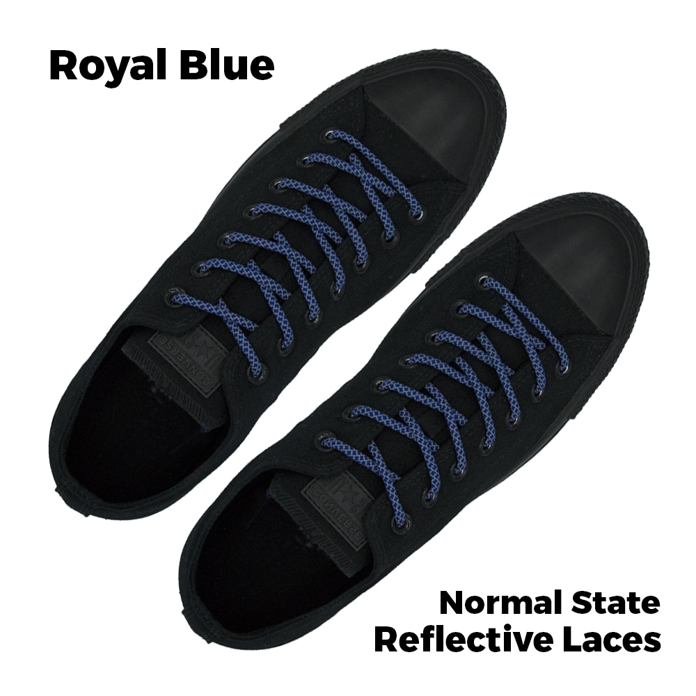 Reflective&#x20;Shoelaces&#x20;Round&#x20;Royal&#x20;Blue&#x20;100&#x20;cm&#x20;-&#x20;&#xD8;5mm&#x20;Cross