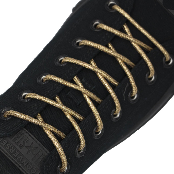 Rose Gold Round Glitter Shoelaces