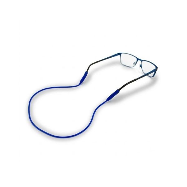 Royal blue silicone spectacle lanyard attached to glasses — oFashion