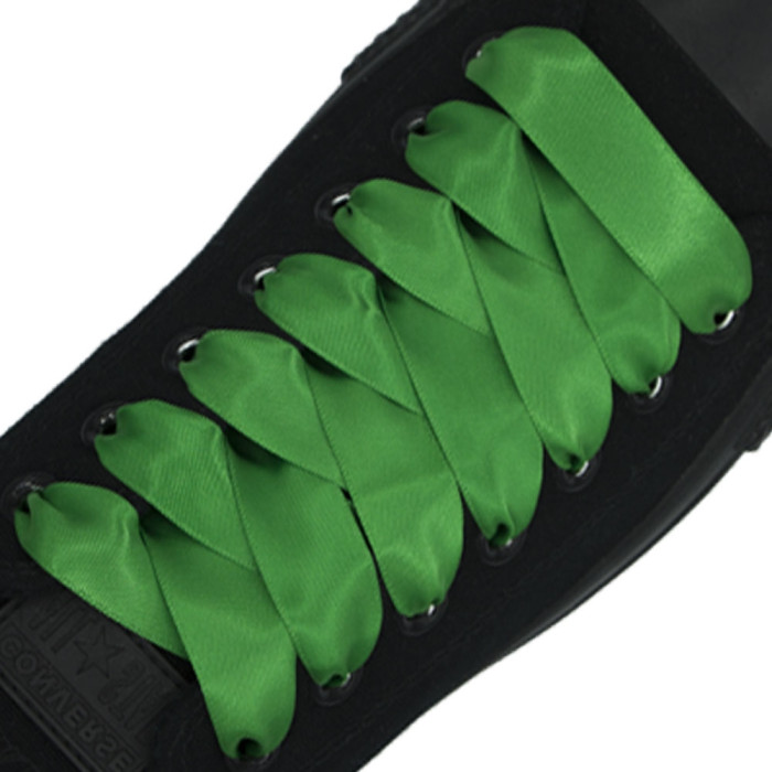 Satin Ribbon Shoelaces - Classical Green 2cm Width Satin Ribbon Shoelaces - Classical Green 2cm Width