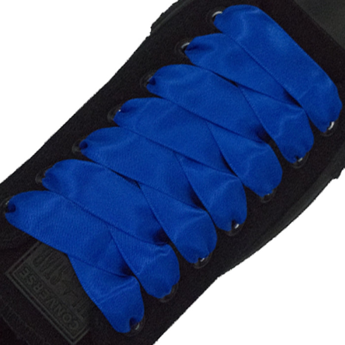 Satin Ribbon Shoelaces - Electric Blue 2cm Width