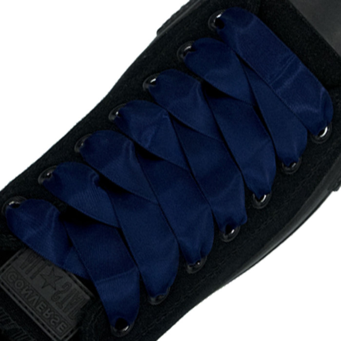 Navy Blue Satin Shoelace 20mm Wide Navy Blue Satin Shoelace 20mm Wide
