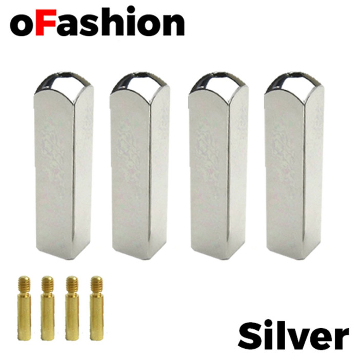 Aglet Lace Tips Metal Screw On - Silver (4 Pcs) 1