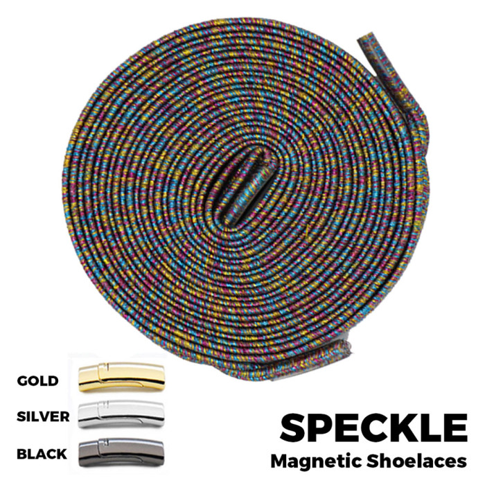 Speckle Magnetic Shoelace Lock Flat Elastic No-Tie Laces Speckle Magnetic Shoelace Lock Flat Elastic No-Tie Laces