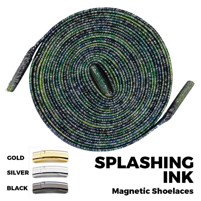 Splashing Ink Magnetic Shoelace Lock Flat Elastic No-Tie Laces Splashing Ink Magnetic Shoelace Lock Flat Elastic No-Tie Laces