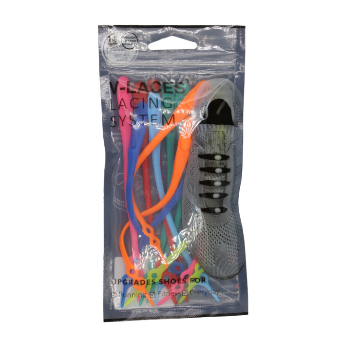 Kids & Adults V Laces No Tie Shoelace - Multi Colour 14 Pieces