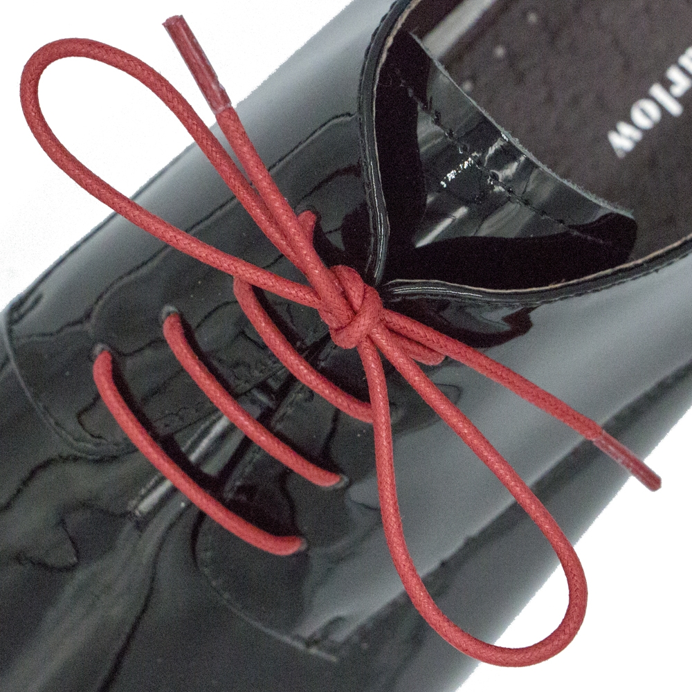 Waxed&#x20;Cotton&#x20;Dress&#x20;Shoelaces&#x20;-&#x20;Red&#x20;60cm&#x20;Length&#x20;2mm&#x20;Round