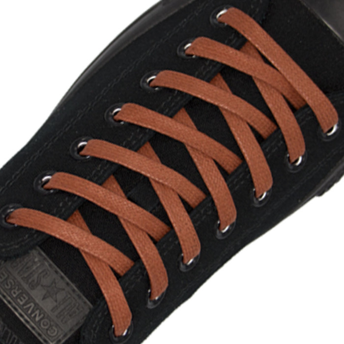 Wax Shoelaces Flat - Brown 7mm