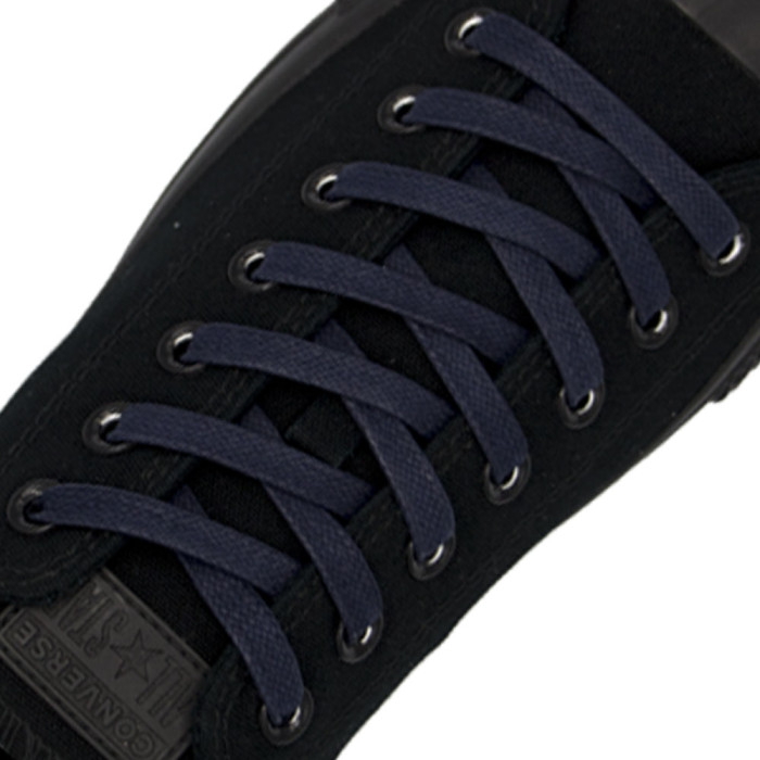 Wax Shoelaces Flat - Dark Blue 7mm