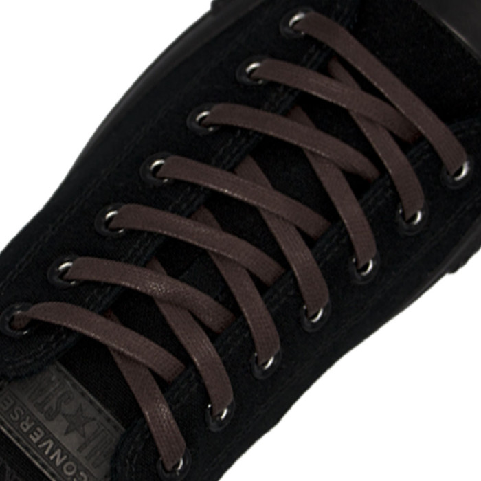 Wax Shoelaces Flat - Dark Brown 7mm